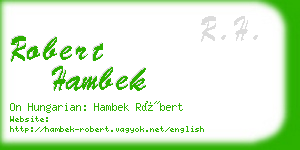 robert hambek business card
